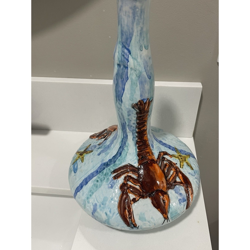 Vintage MCM SAM Italy Republic‎ Of San Marino 3D Lobster Sea Life Pottery Vase - Picture 6 of 13